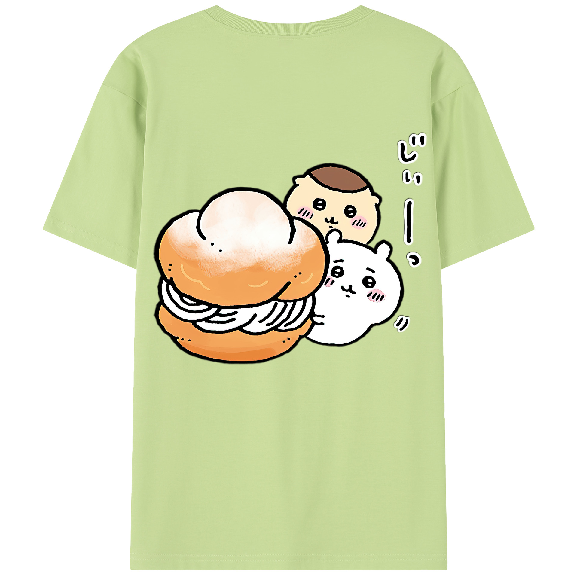 （画像用） ちいかわ くりまんじゅう Chii-kawa kuri manjū 綿100％半袖Tシャツ（背面プリント）